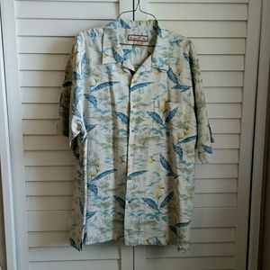 Paradise Blue Button down shirt size XL